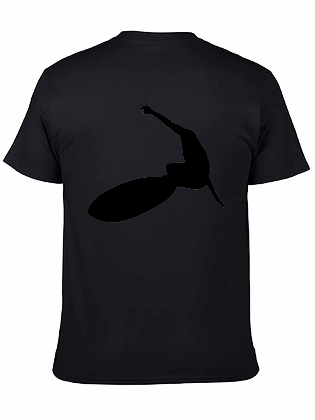 Black Surfer Silhouette Graphic Tee