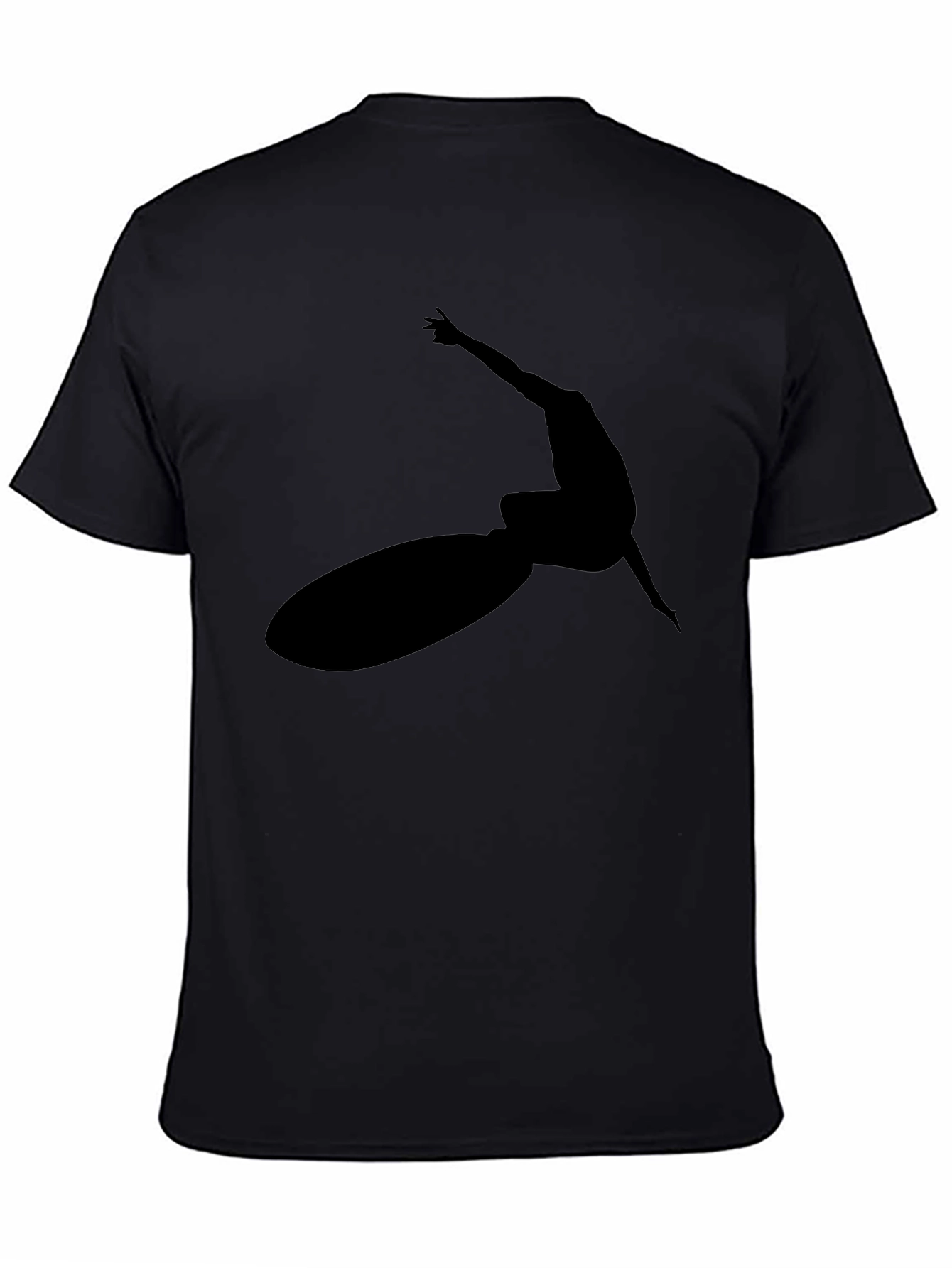 Black Surfer Silhouette Graphic Tee