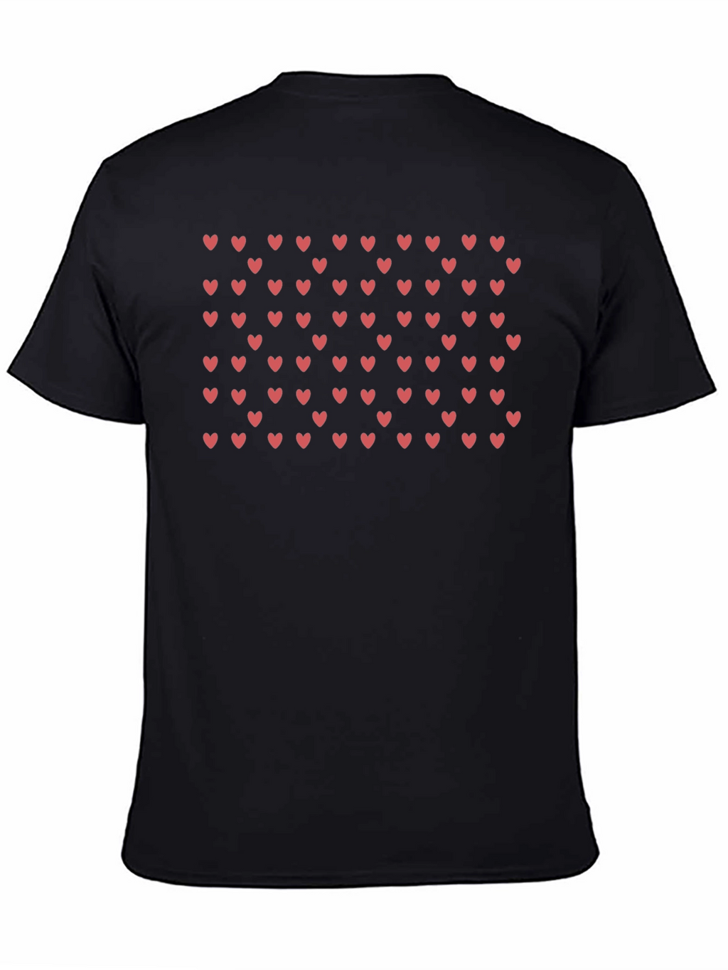 Heart Pattern Black T-Shirt