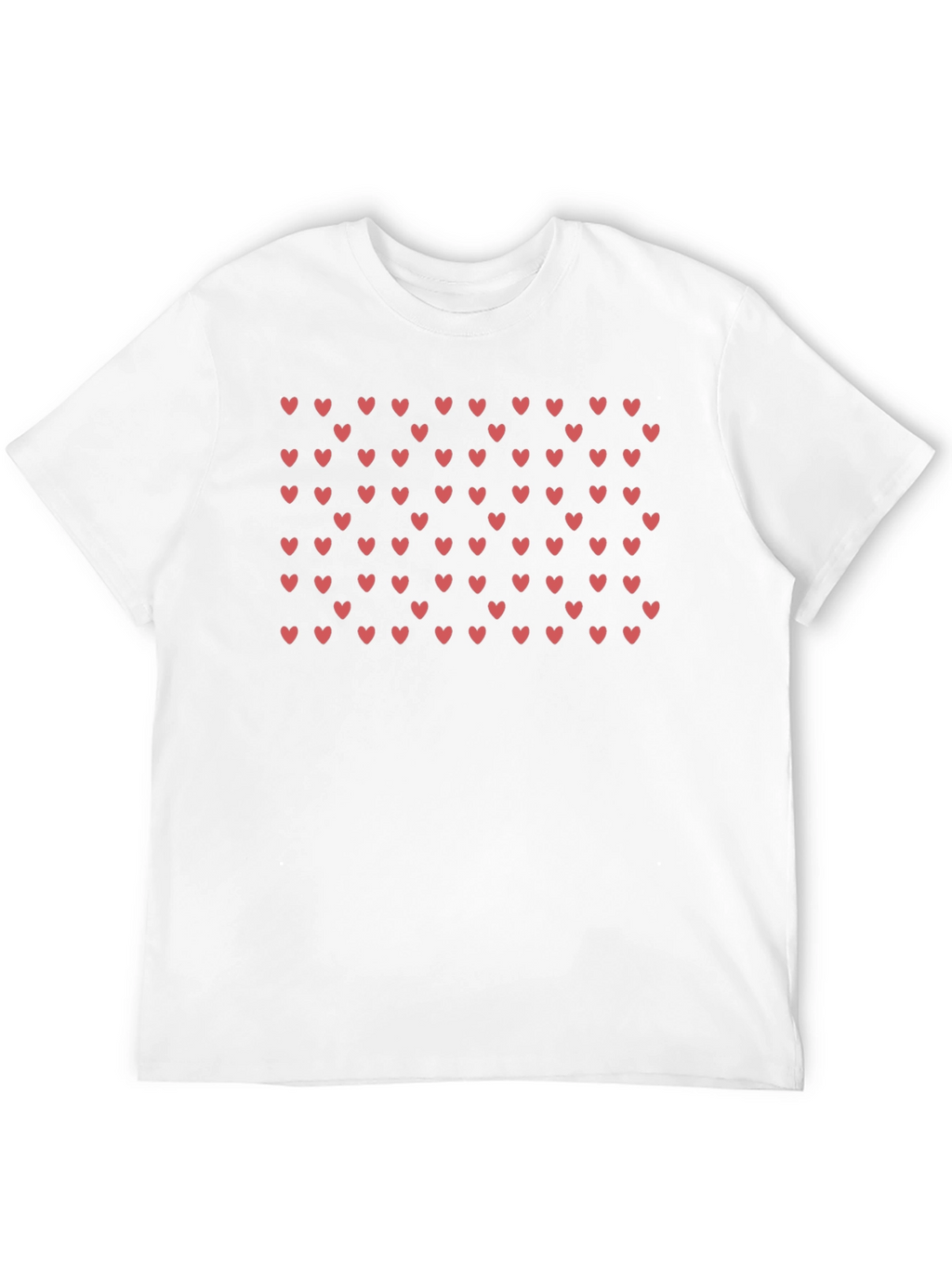 Heart Pattern Black T-Shirt