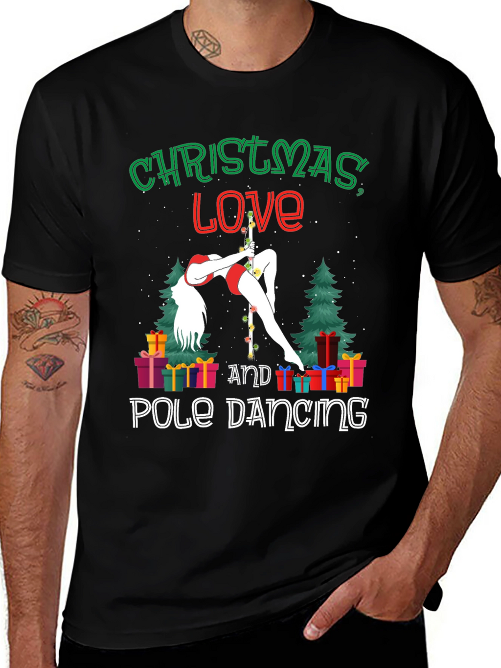 Christmas Love Pole Dancing Graphic Tee