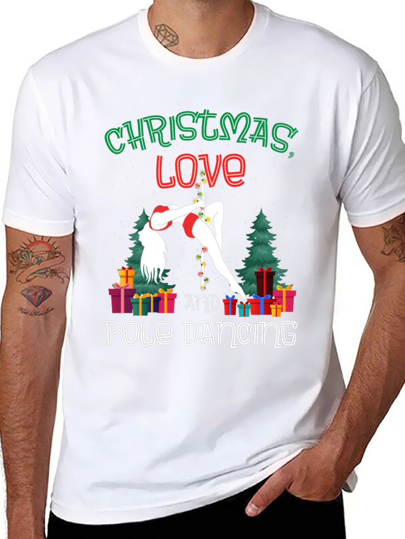 Christmas Love Pole Dancing Graphic Tee