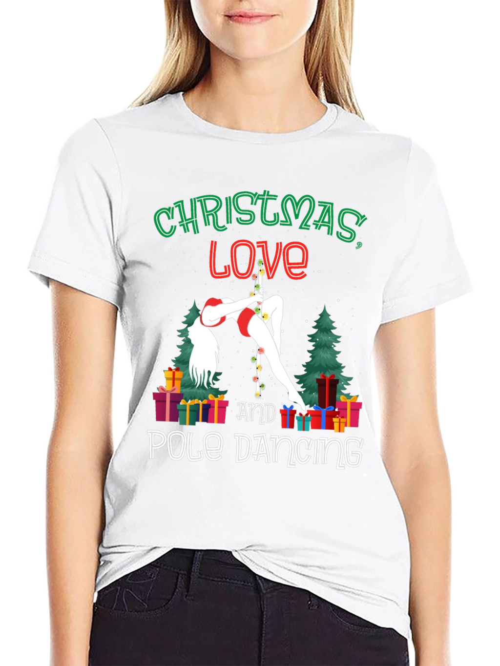 Christmas Love Pole Dancing Graphic Tee