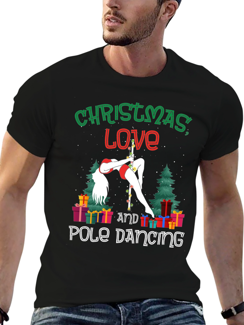 Christmas Love Pole Dancing Graphic Tee