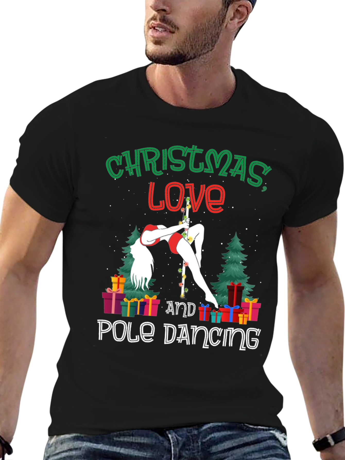 Christmas Love Pole Dancing Graphic Tee