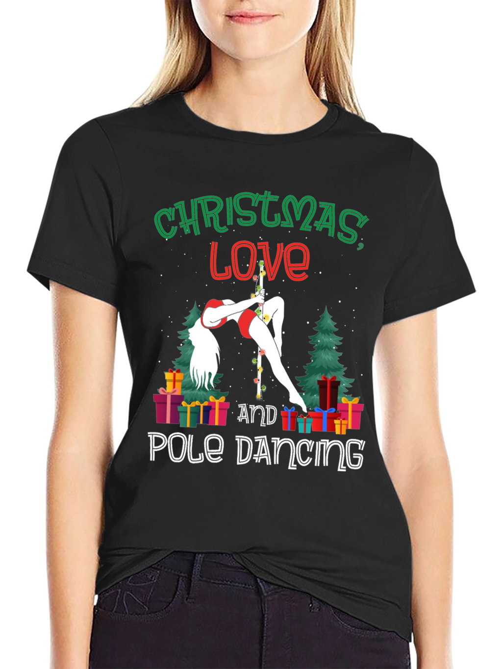 Christmas Love Pole Dancing Graphic Tee