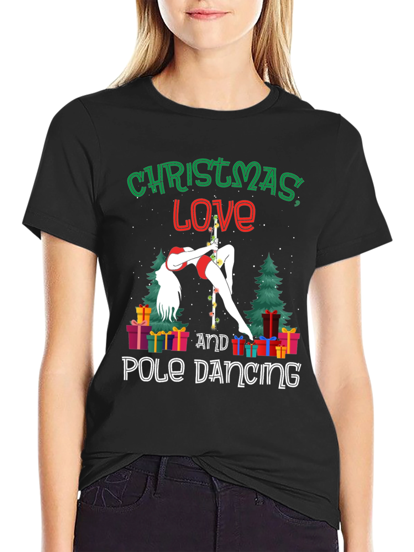 Christmas Love Pole Dancing Graphic Tee