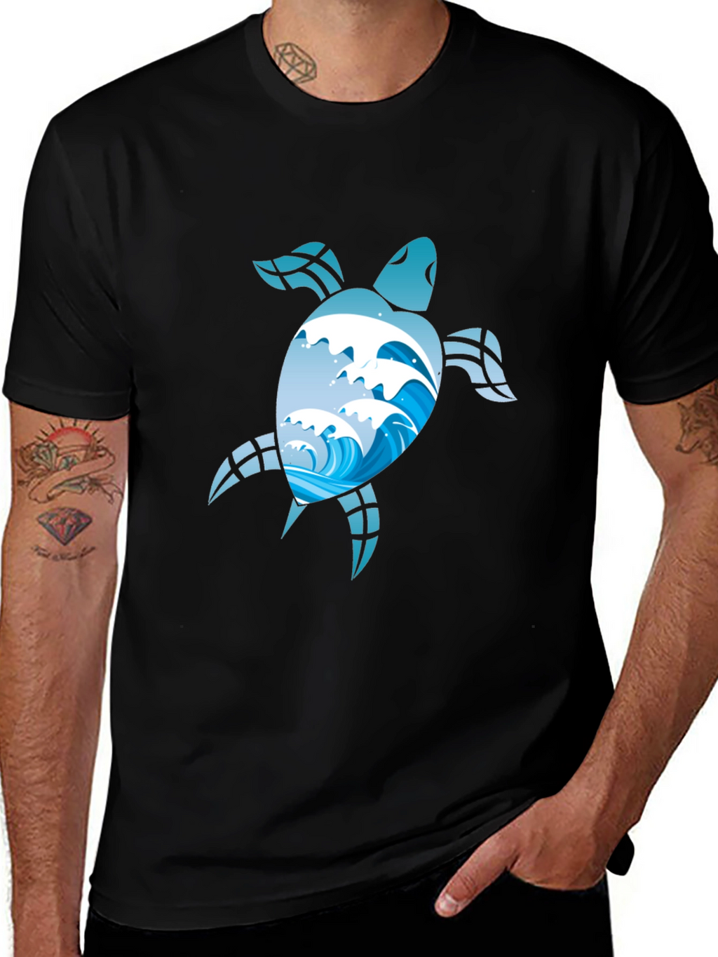 Ocean Wave Turtle Graphic Tee