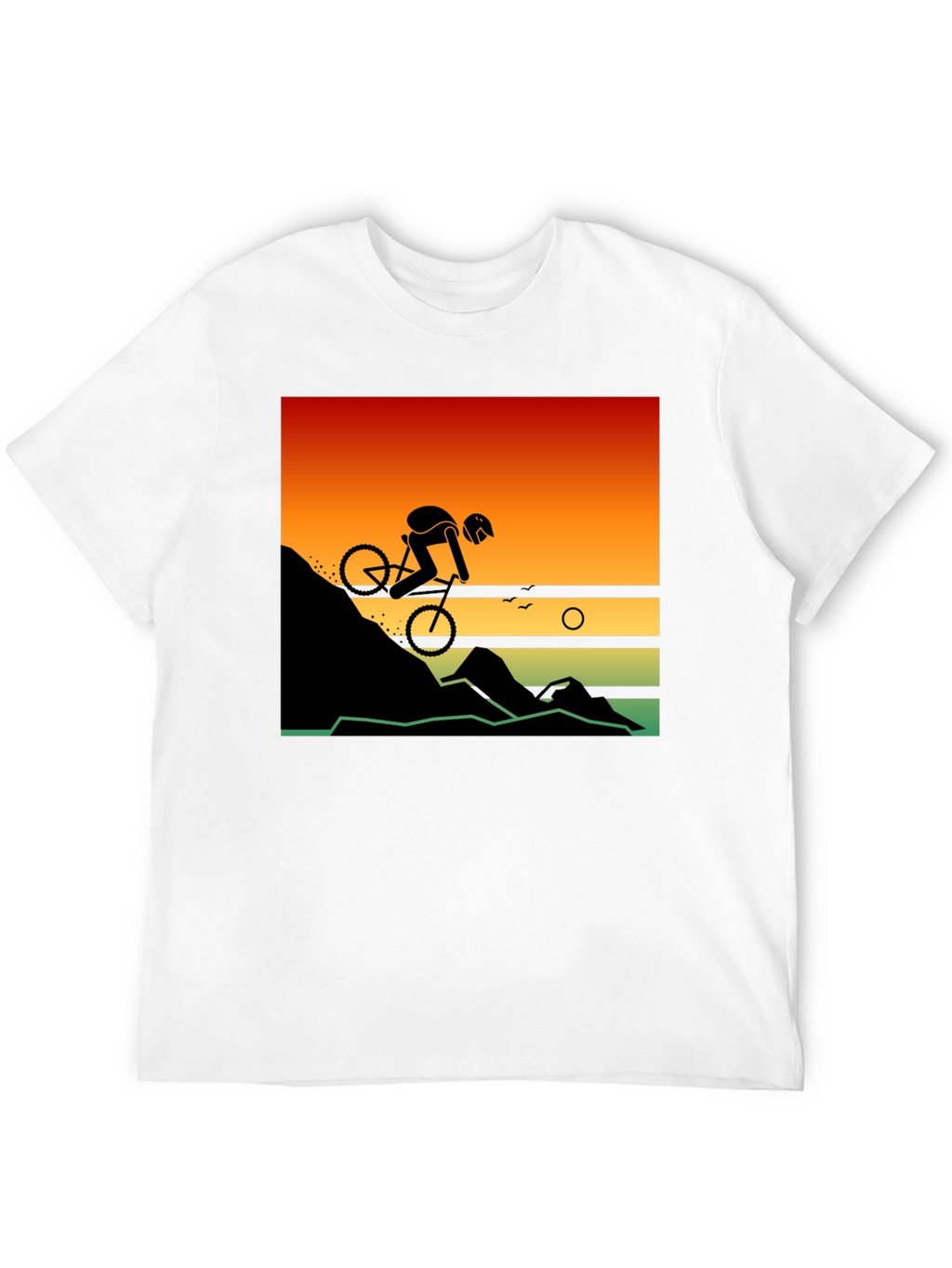 Mountain Biker Sunset Graphic Tee