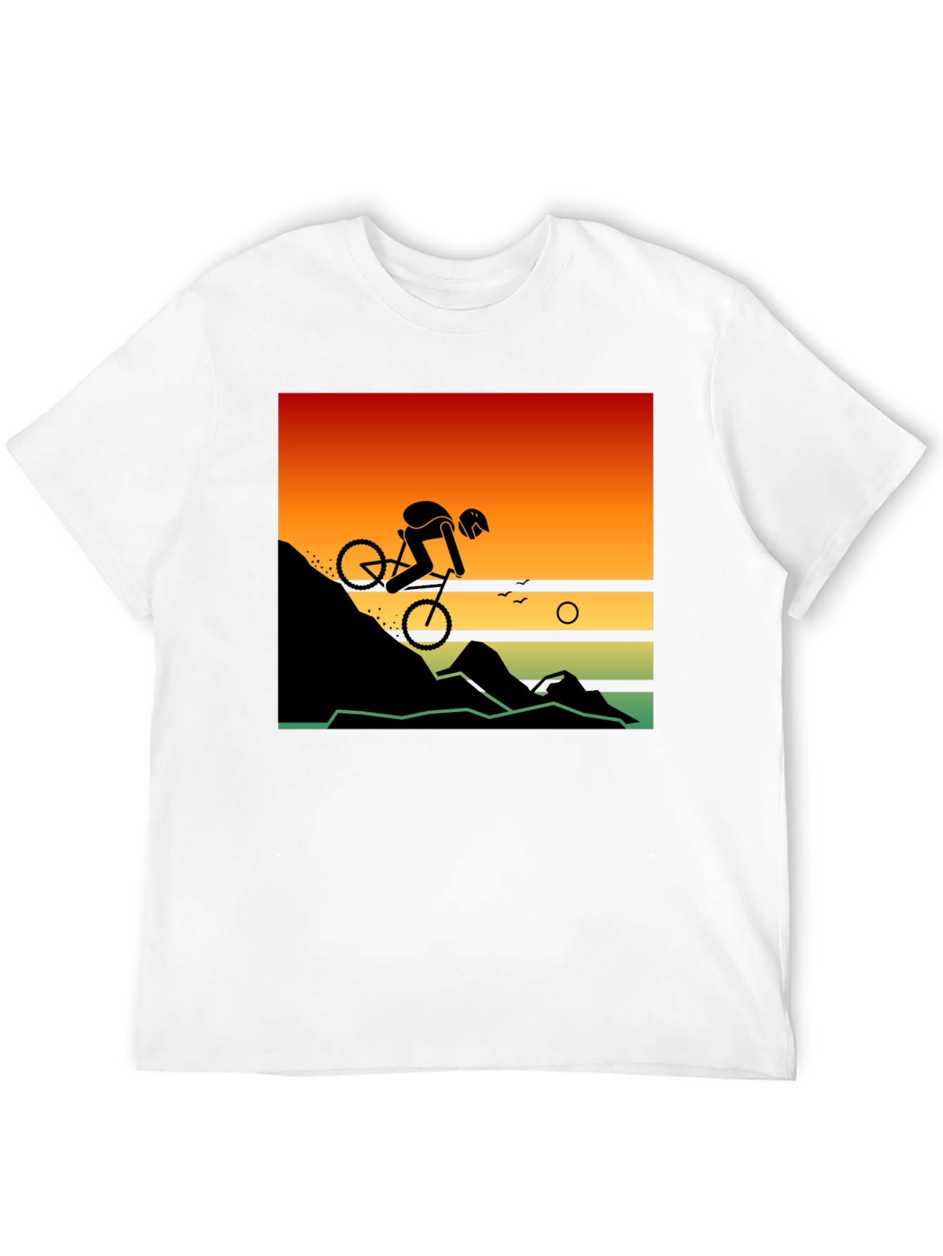 Mountain Biker Sunset Graphic Tee