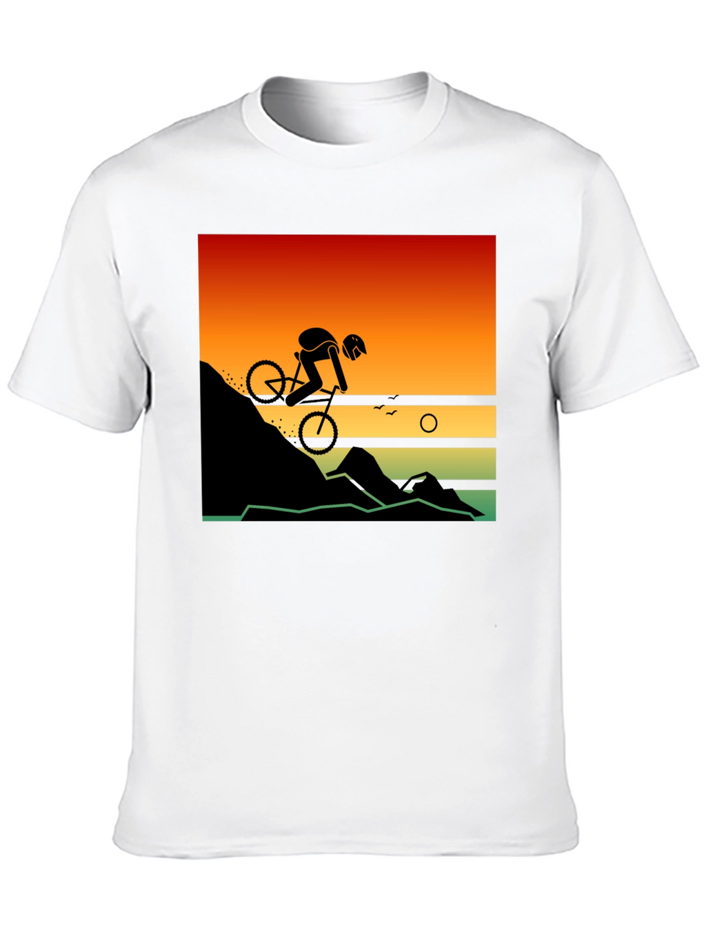 Mountain Biker Sunset Graphic Tee