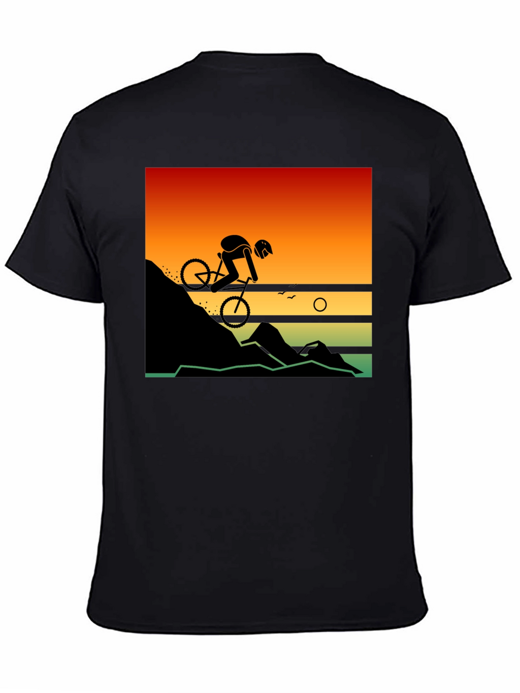 Mountain Biker Sunset Graphic Tee