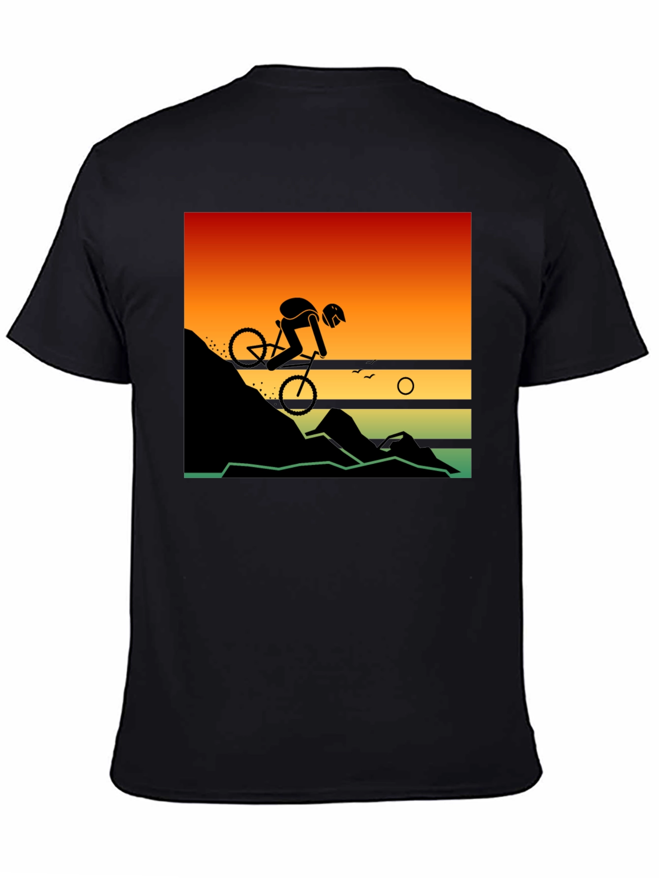 Mountain Biker Sunset Graphic Tee