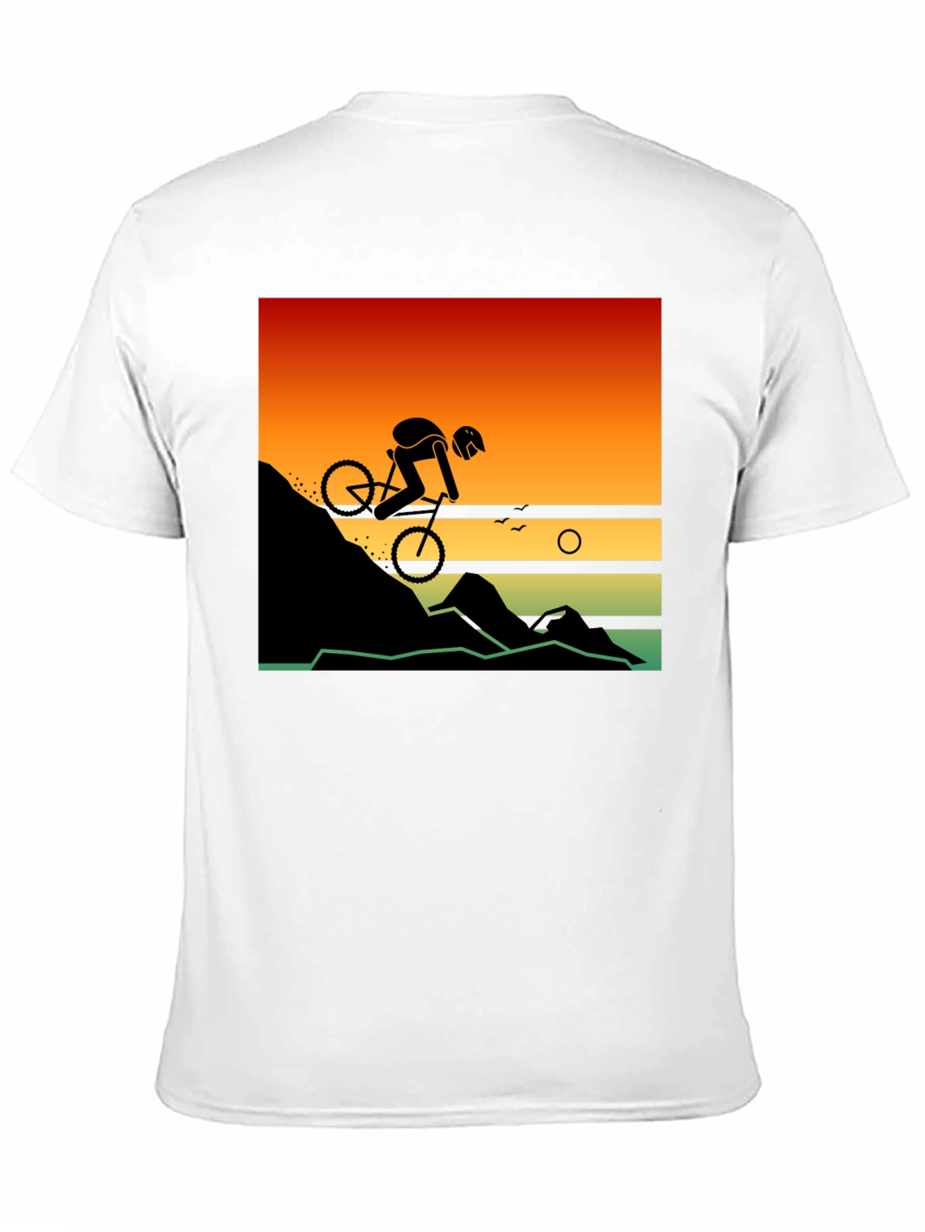 Mountain Biker Sunset Graphic Tee