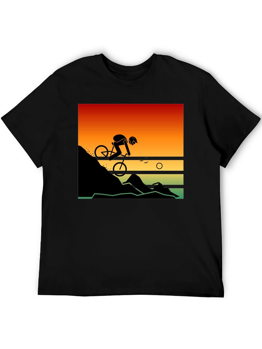 Mountain Biker Sunset Graphic Tee