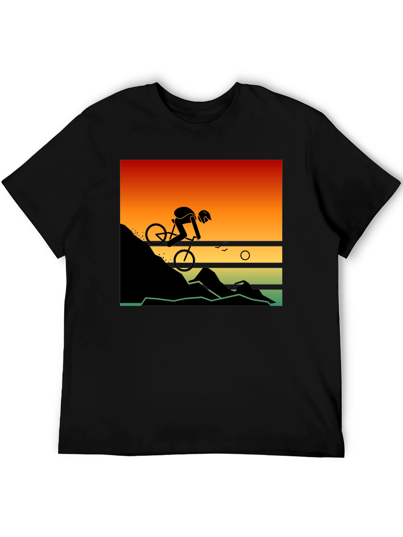 Mountain Biker Sunset Graphic Tee