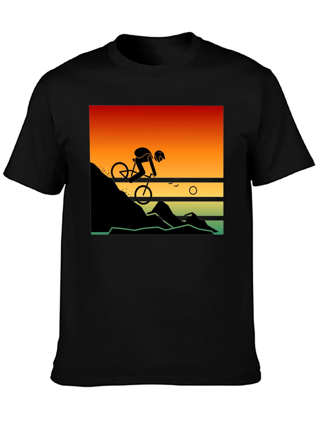 Mountain Biker Sunset Graphic Tee