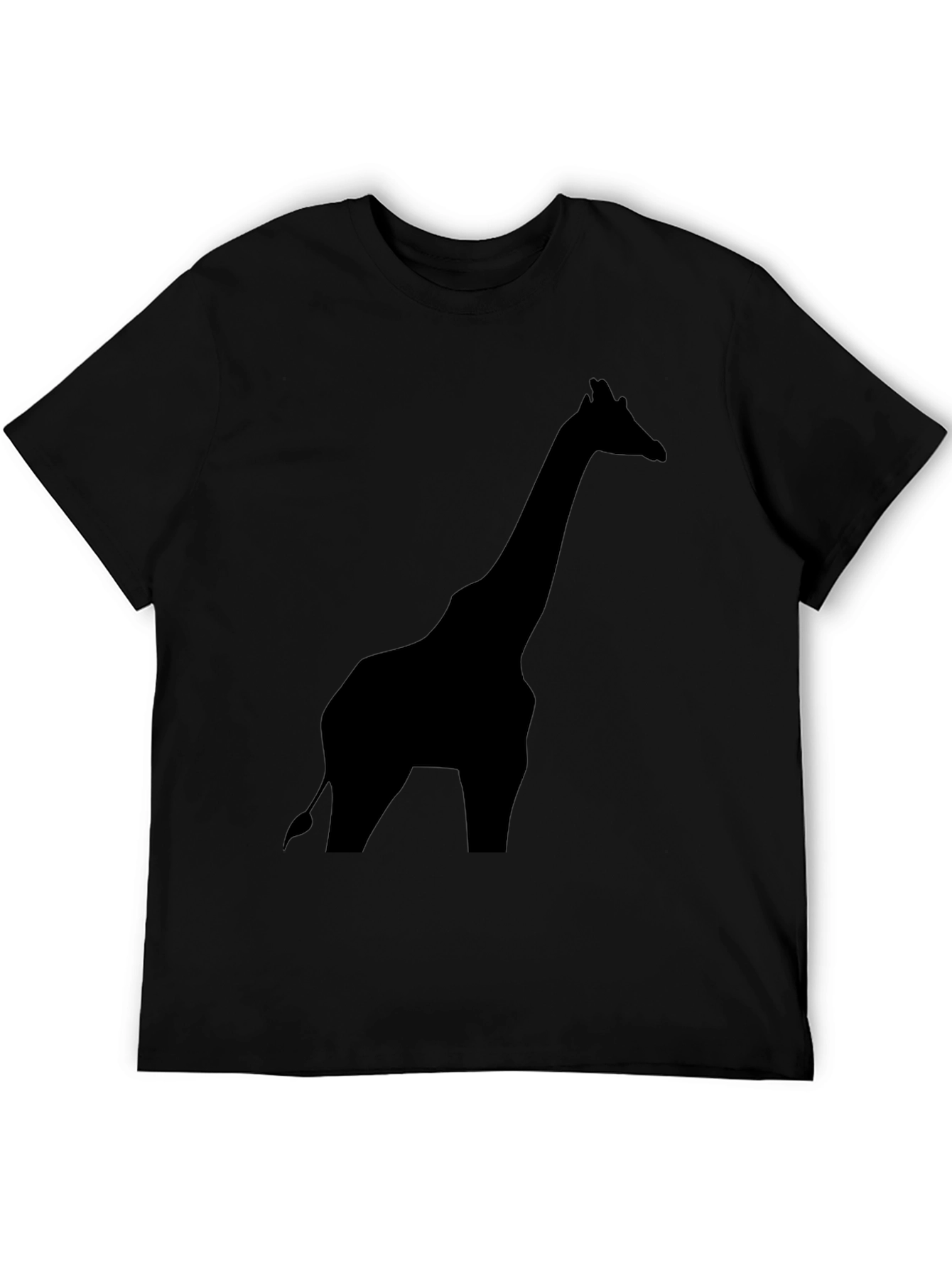 Giraffe Silhouette Graphic Tee - Stylish Black Shirt