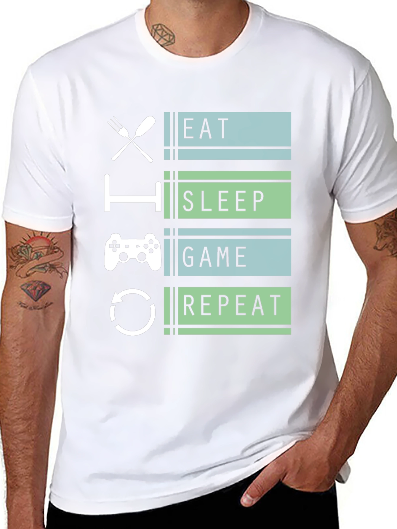 Eat Sleep Game Repeat Gamer T-Shirt