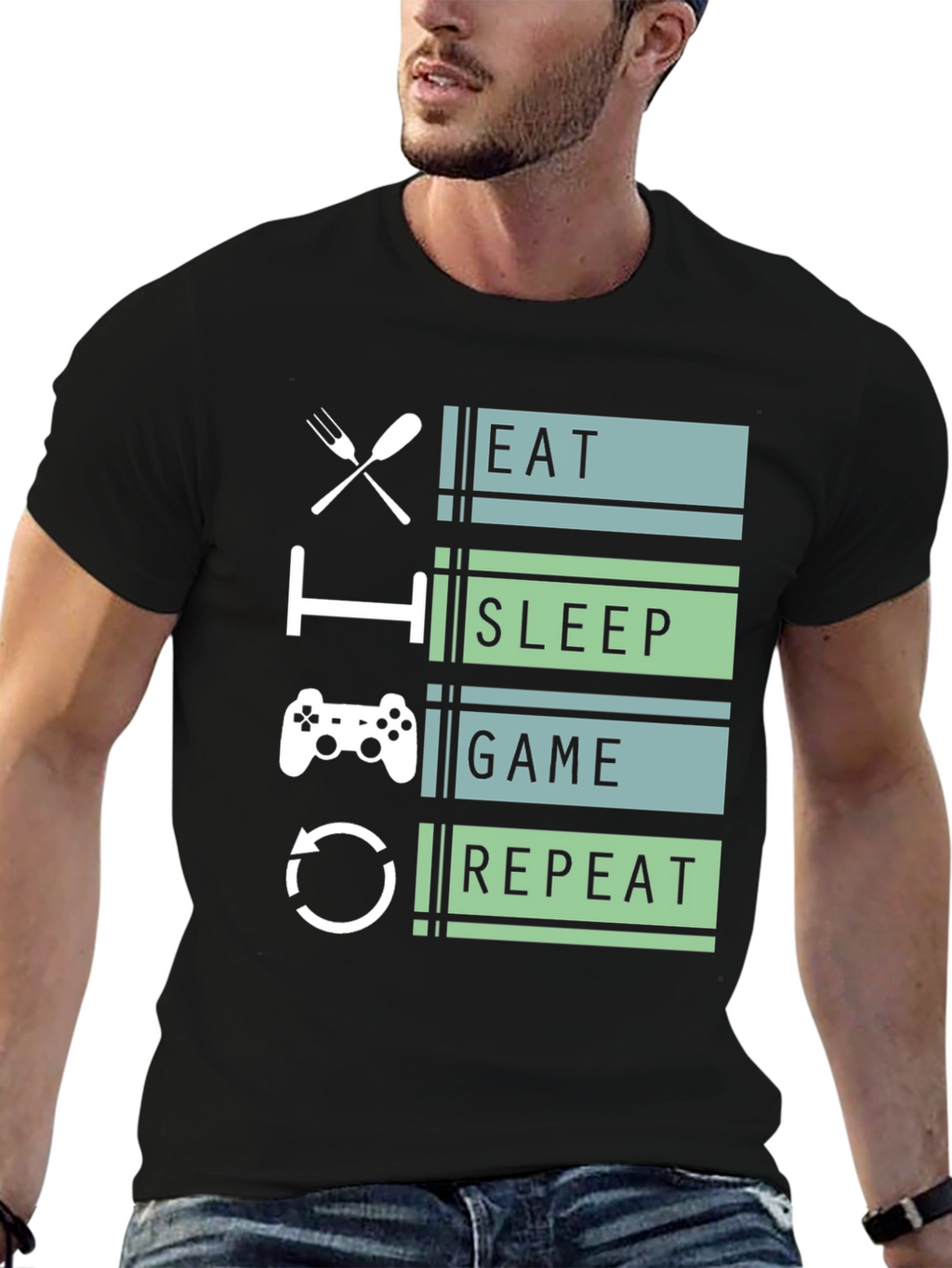 Eat Sleep Game Repeat Gamer T-Shirt