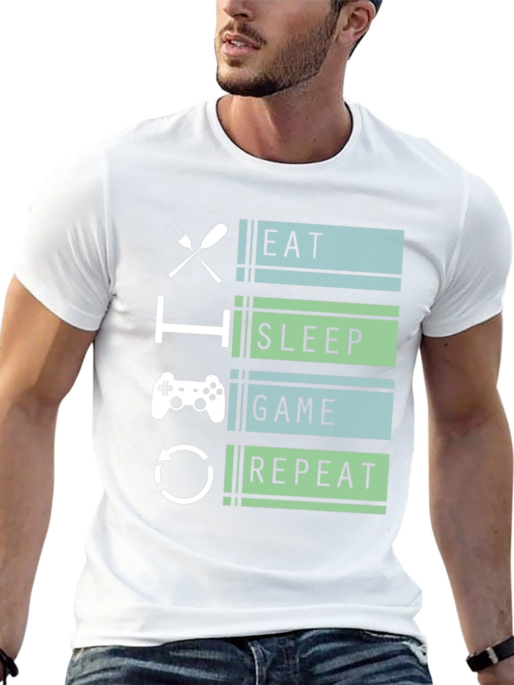 Eat Sleep Game Repeat Gamer T-Shirt