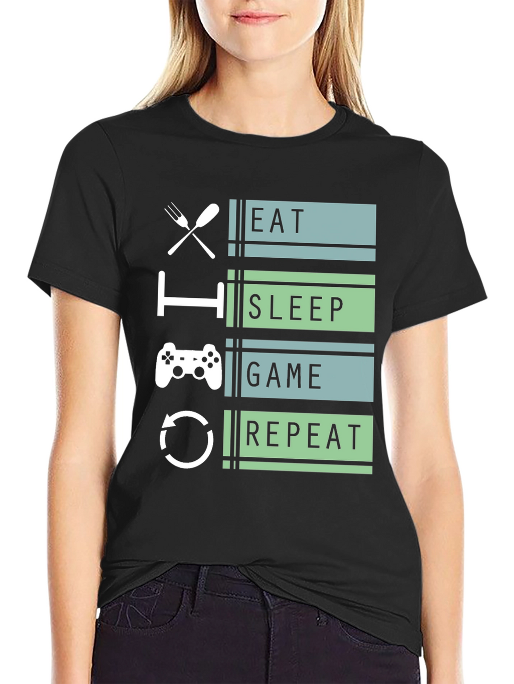 Eat Sleep Game Repeat Gamer T-Shirt