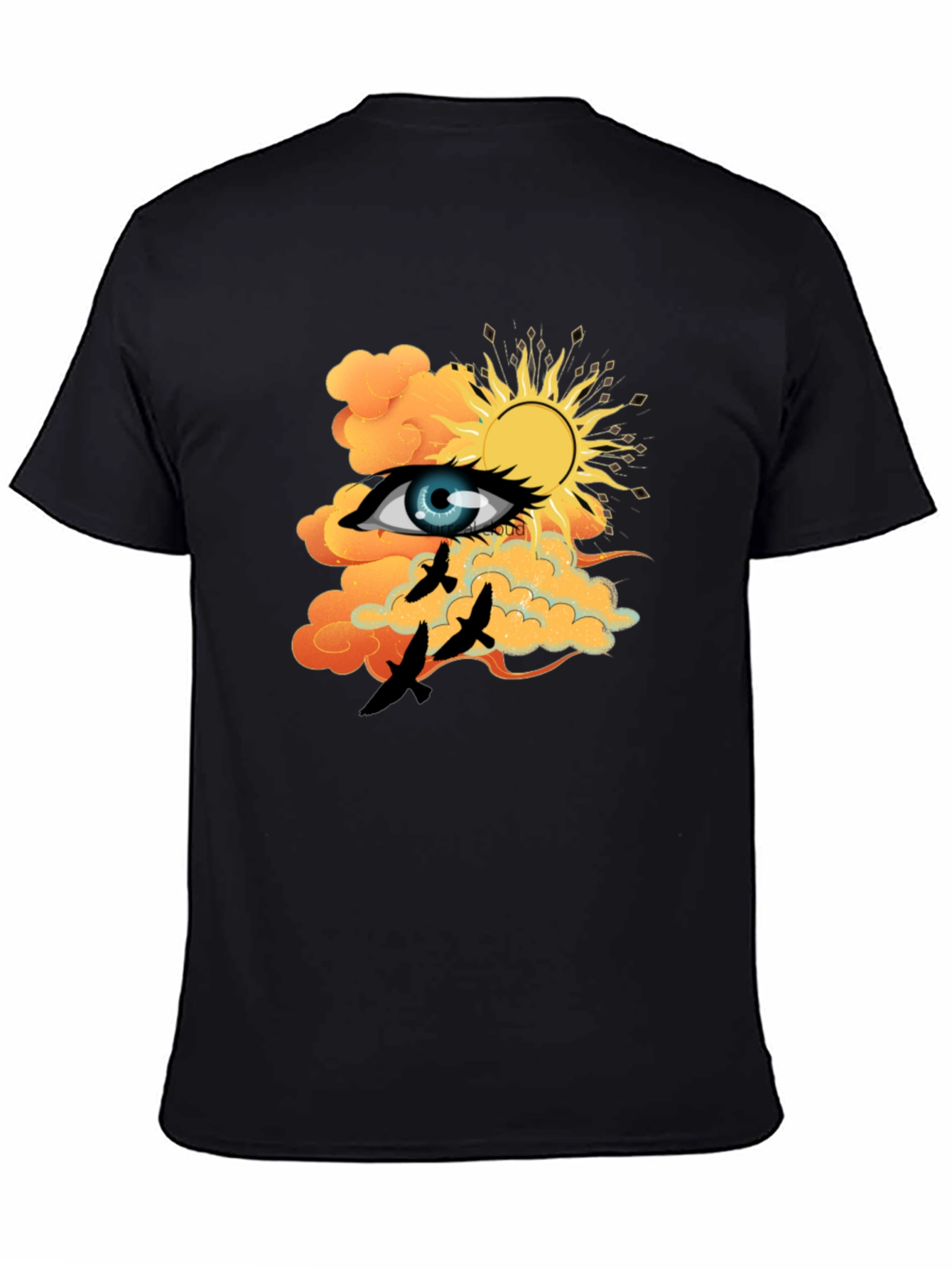 Eye & Sun Graphic Tee - Black Cotton Blend