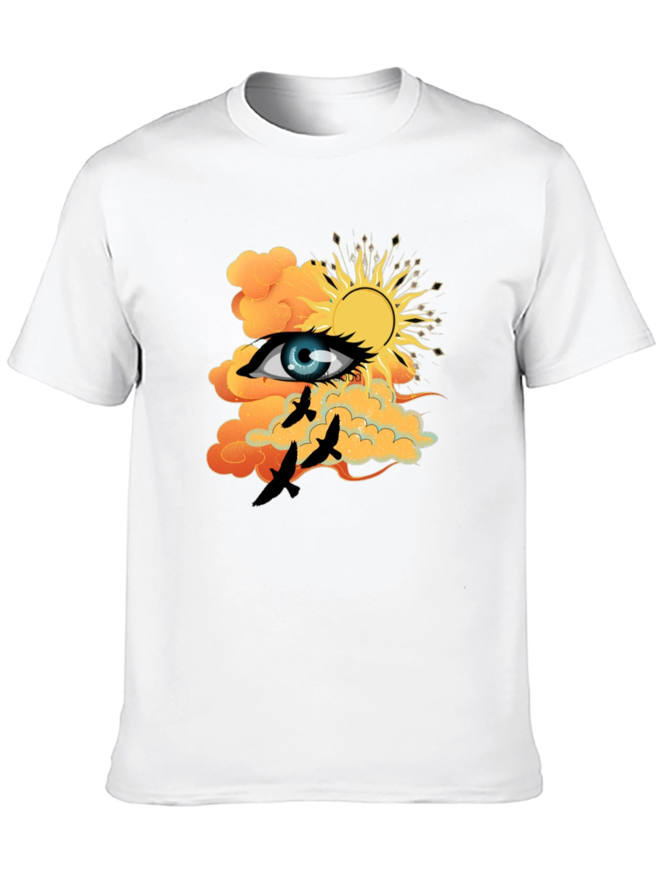 Eye & Sun Graphic Tee - Black Cotton Blend