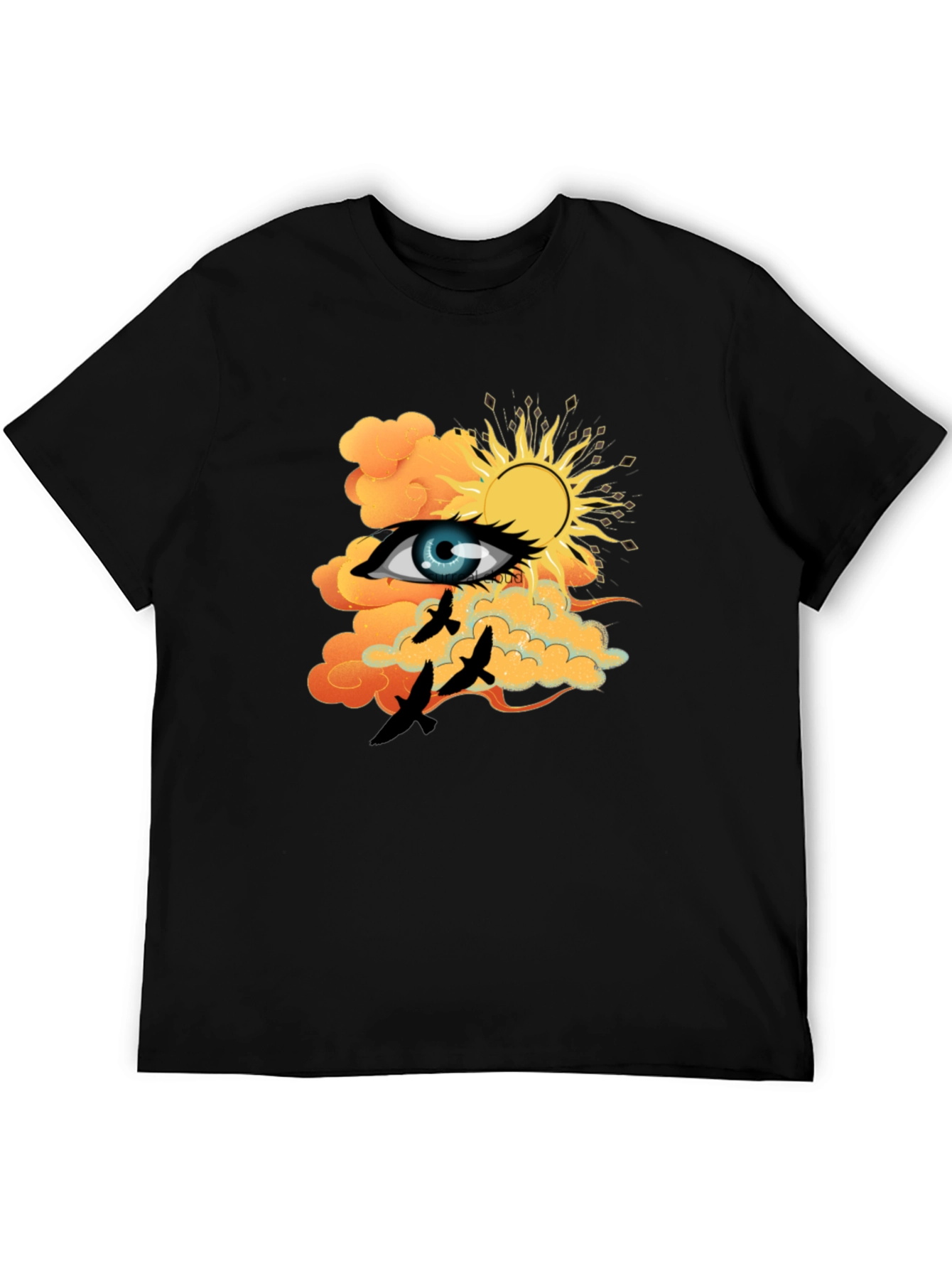 Eye & Sun Graphic Tee - Black Cotton Blend