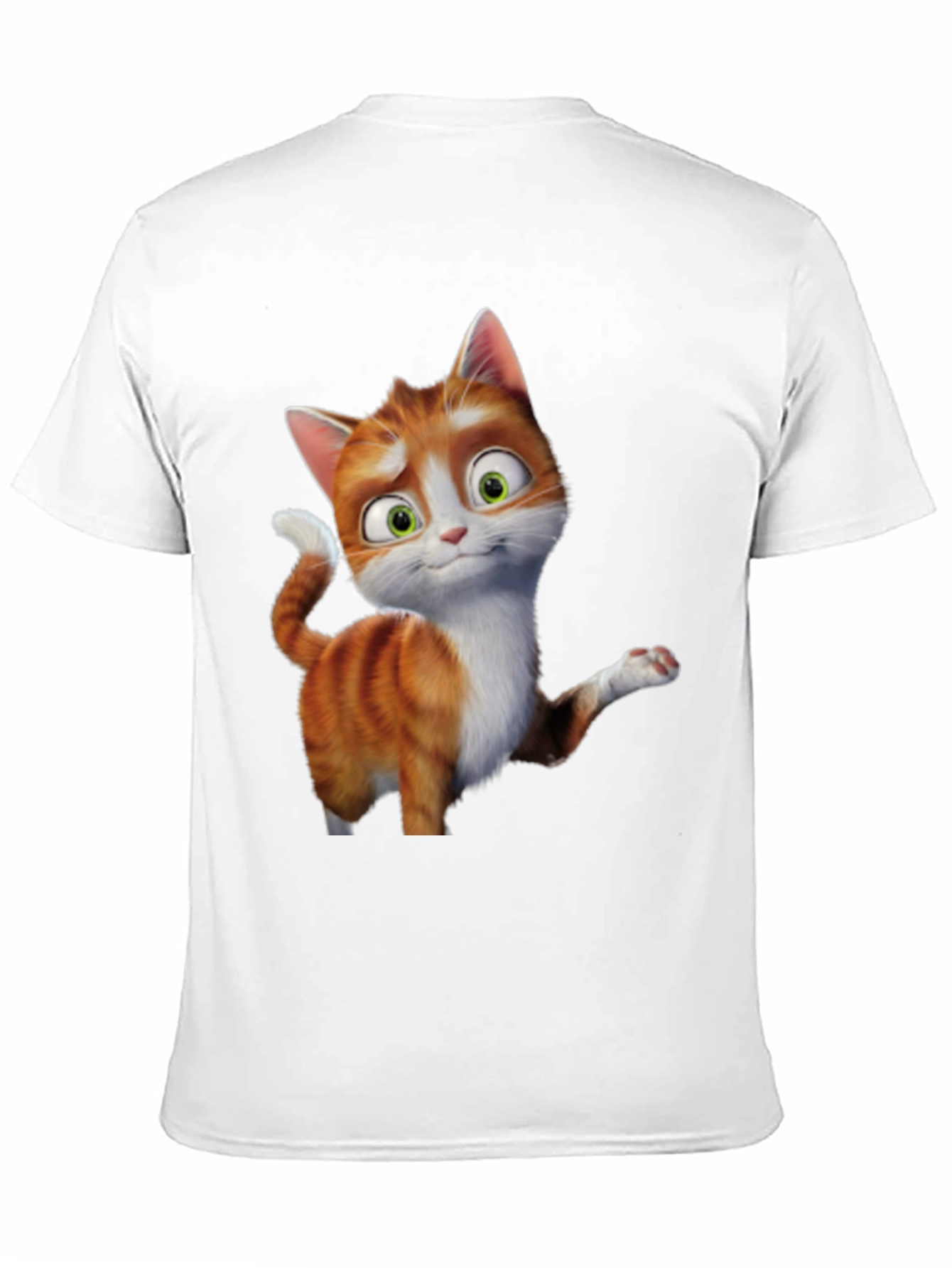 Cartoon Cat Graphic Tee - Black Unisex T-Shirt