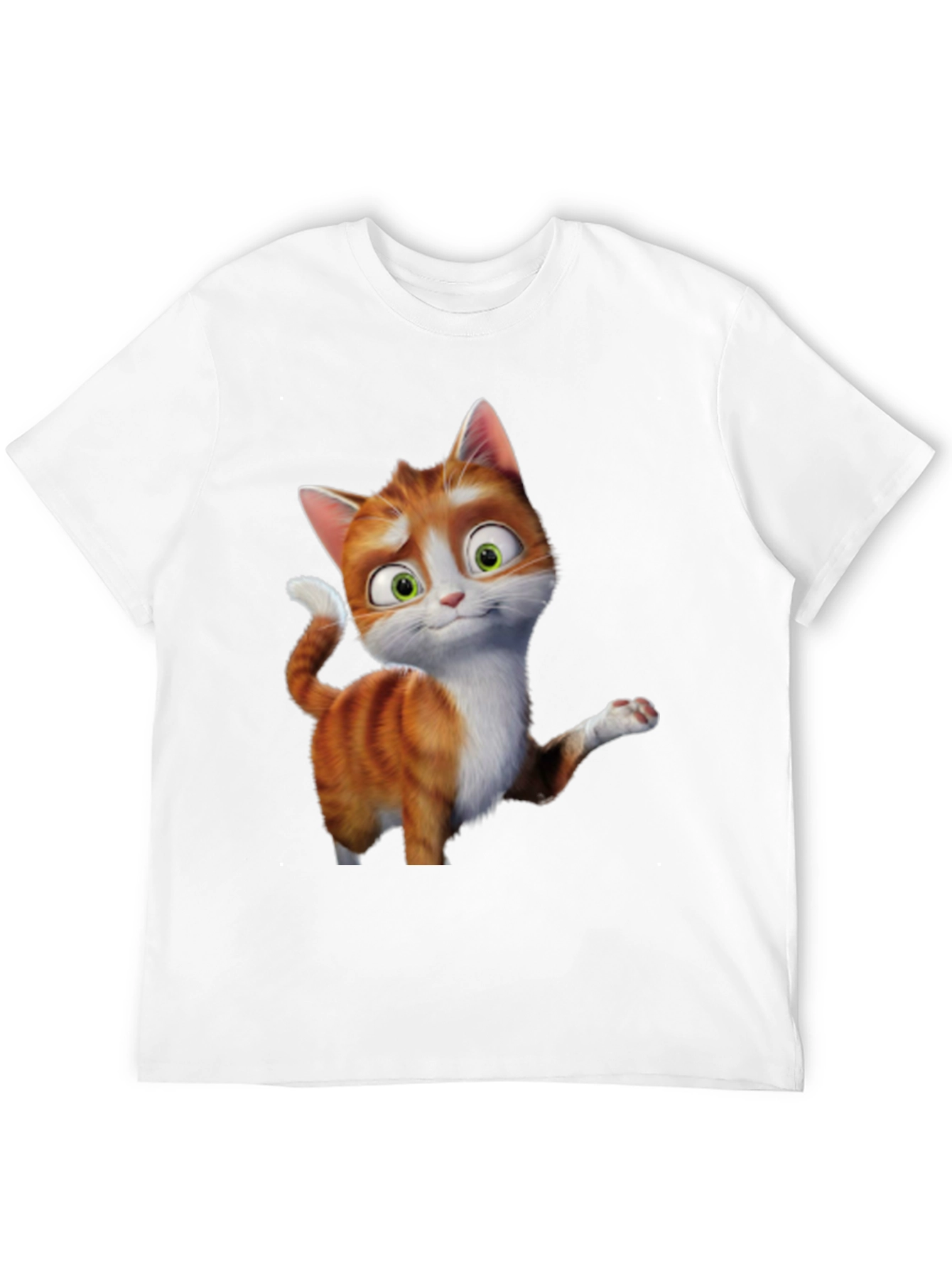 Cartoon Cat Graphic Tee - Black Unisex T-Shirt