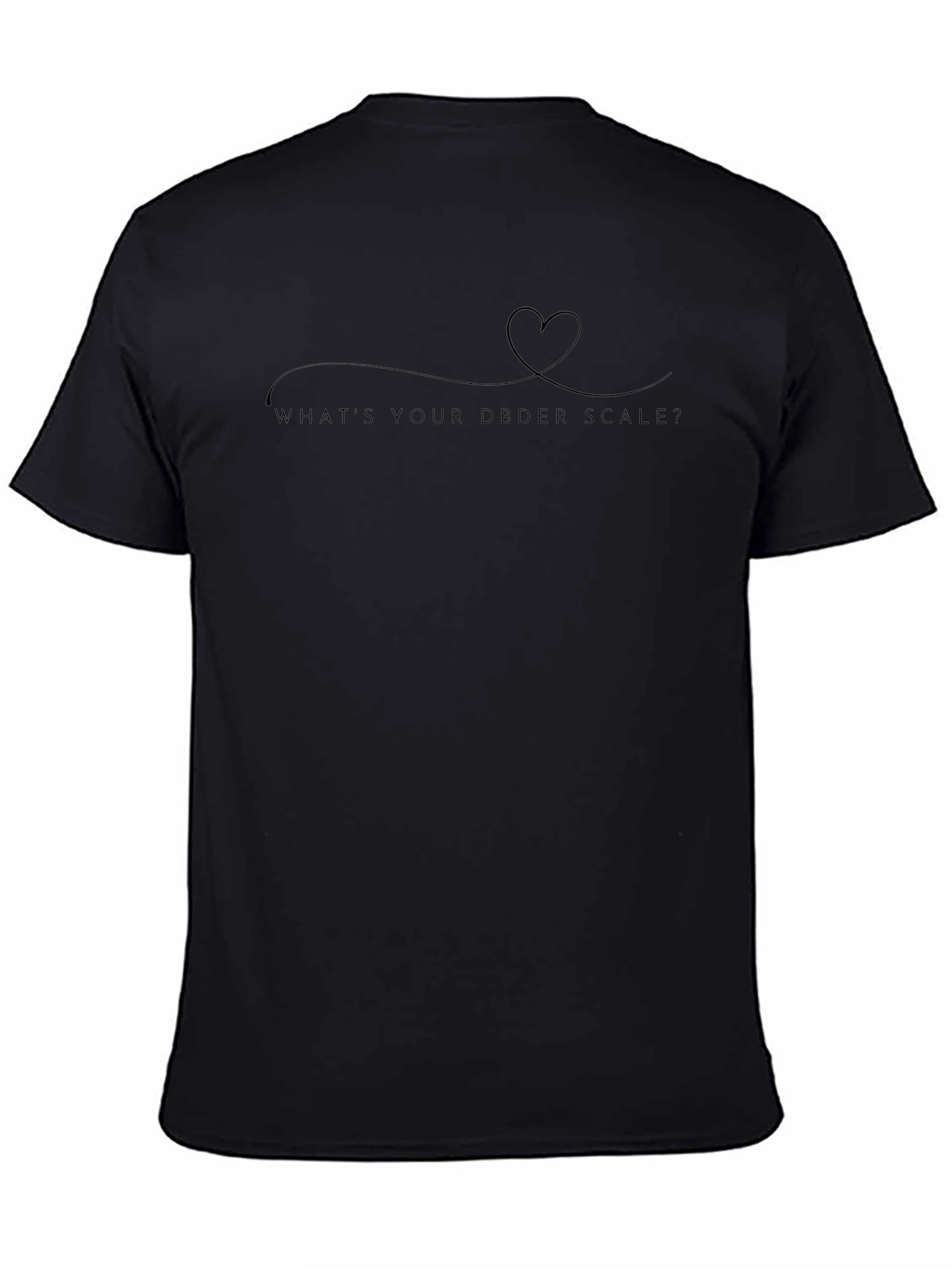 DBDER Scale Heart Graphic Tee - Soft Black Cotton Shirt
