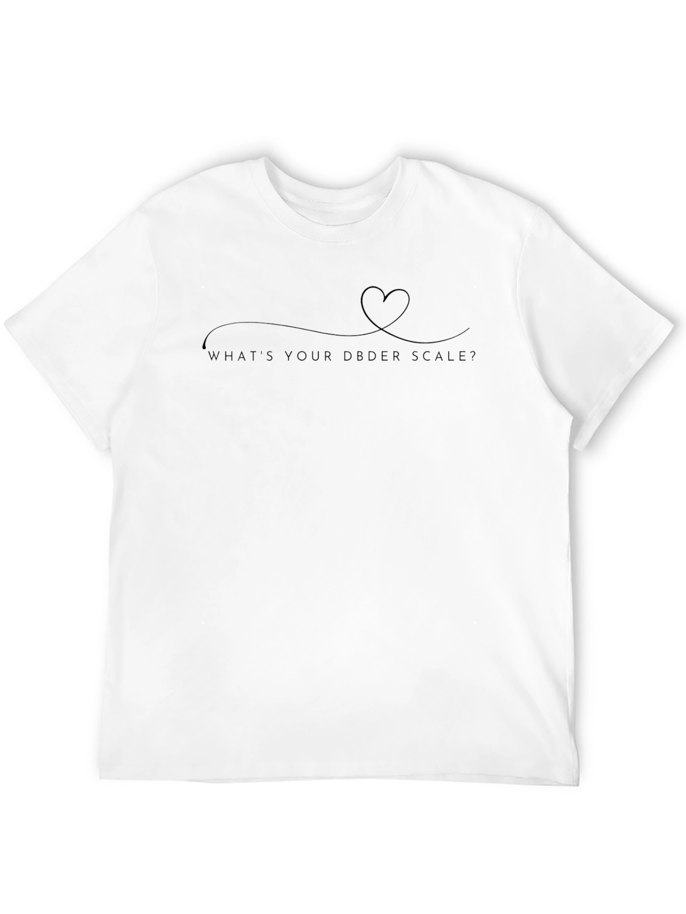 DBDER Scale Heart Graphic Tee - Soft Black Cotton Shirt