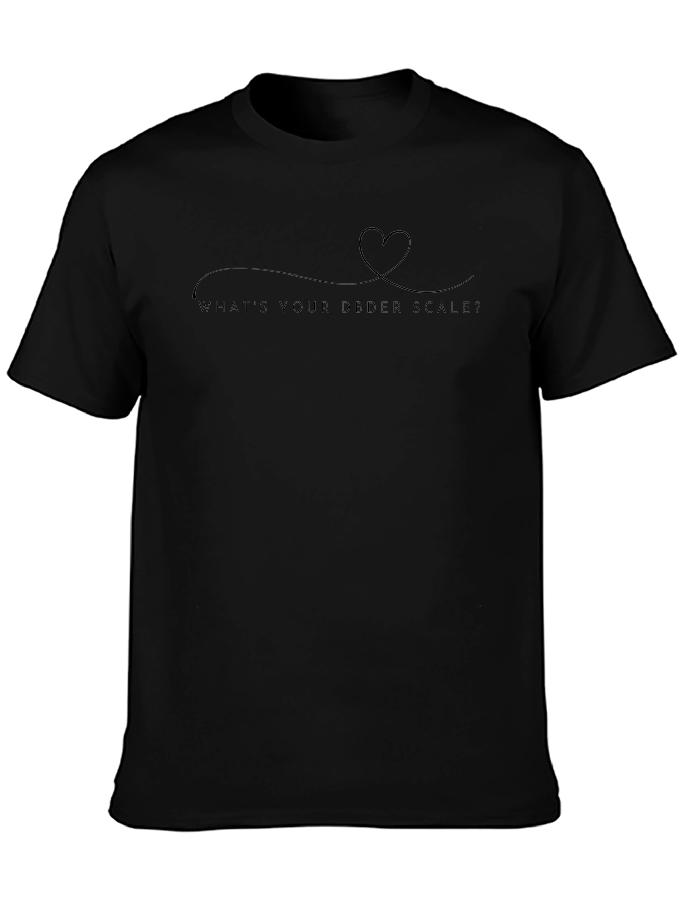 DBDER Scale Heart Graphic Tee - Soft Black Cotton Shirt