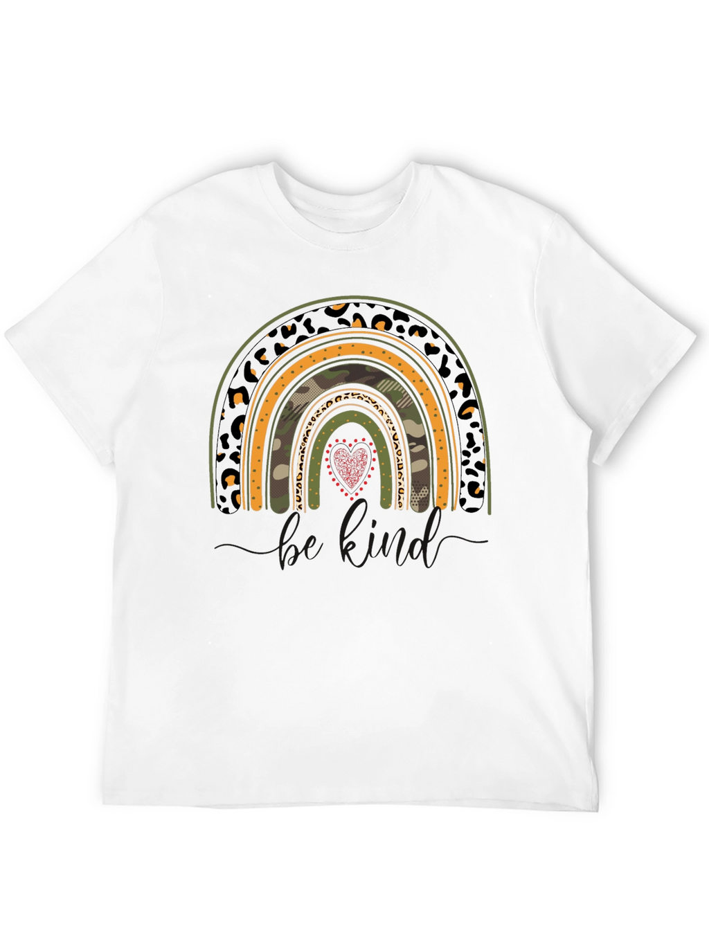 Camo Rainbow Heart Graphic Tee