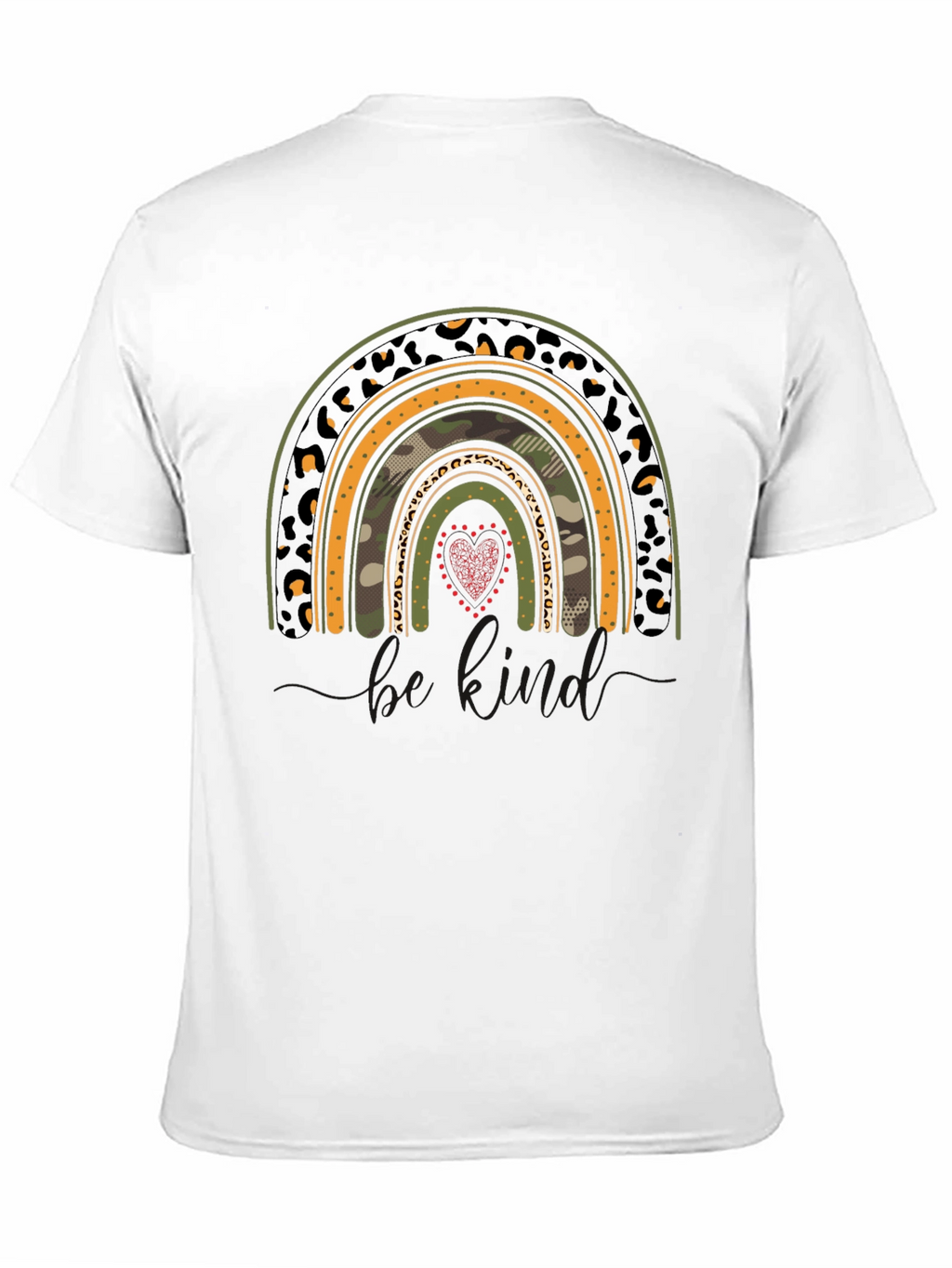 Camo Rainbow Heart Graphic Tee