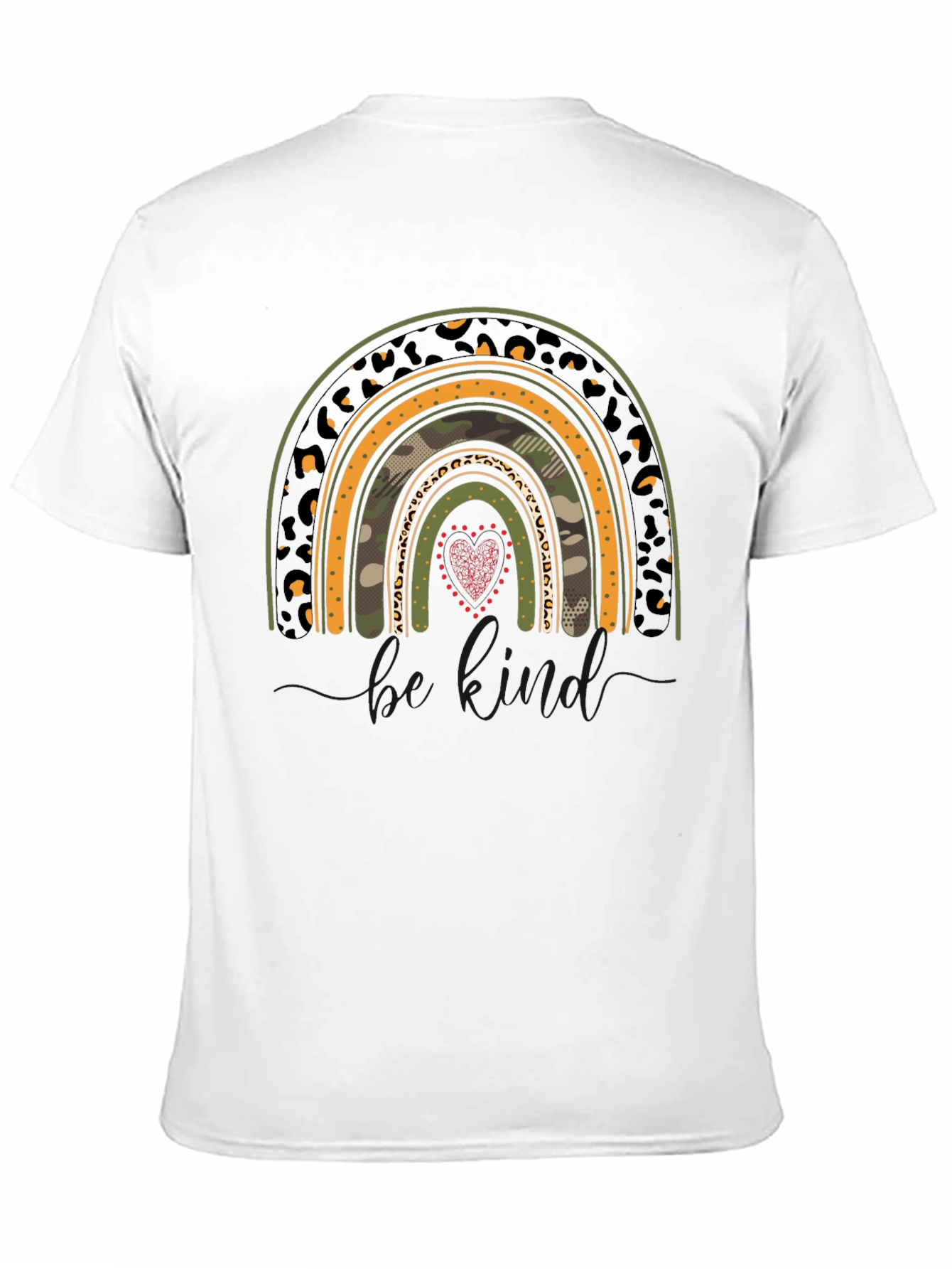 Camo Rainbow Heart Graphic Tee