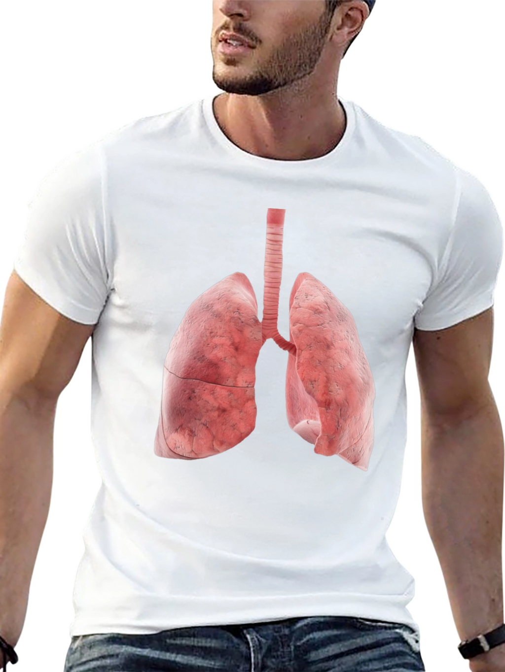 Human Lungs Graphic Tee - Anatomical Design