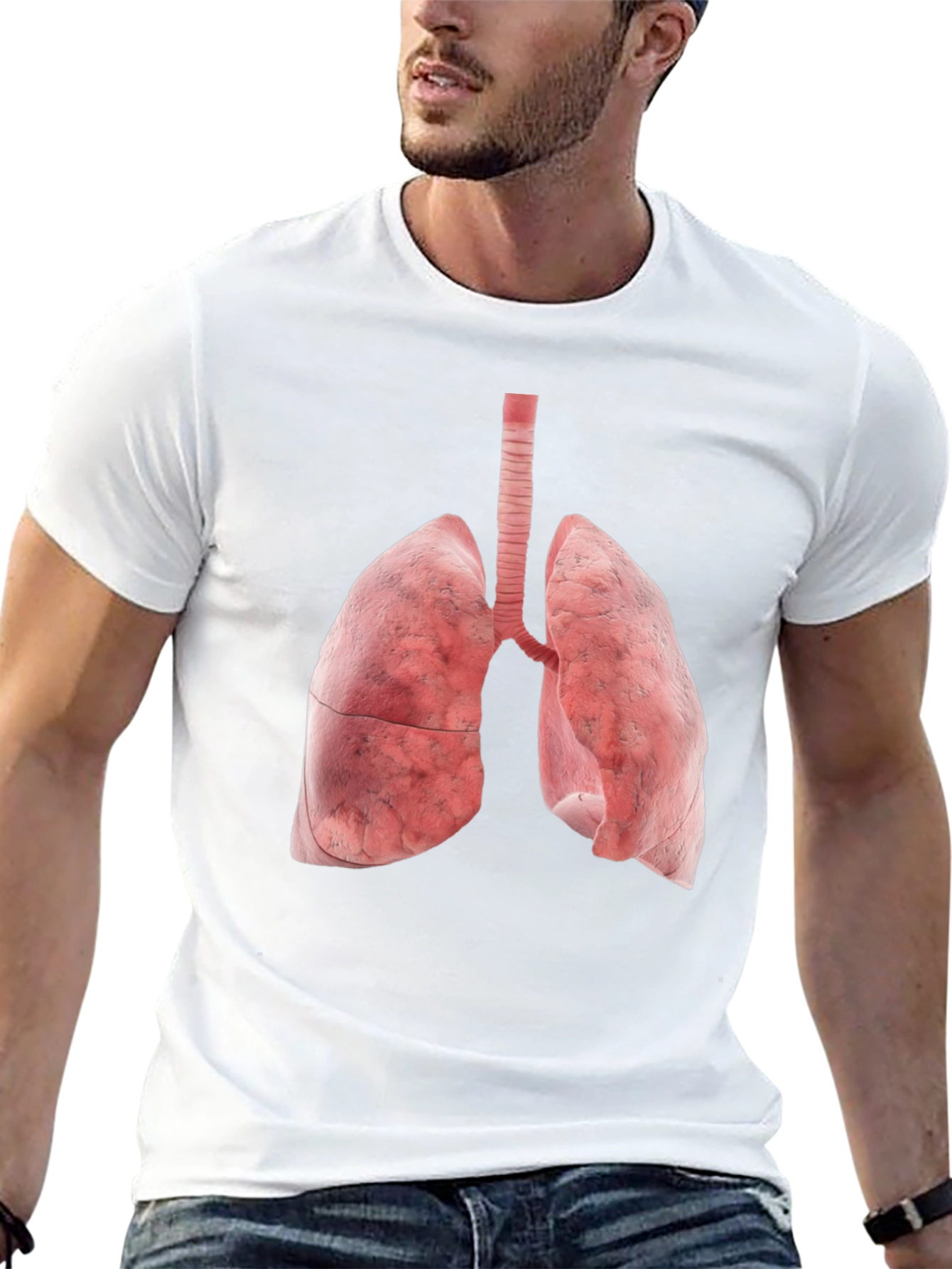 Human Lungs Graphic Tee - Anatomical Design
