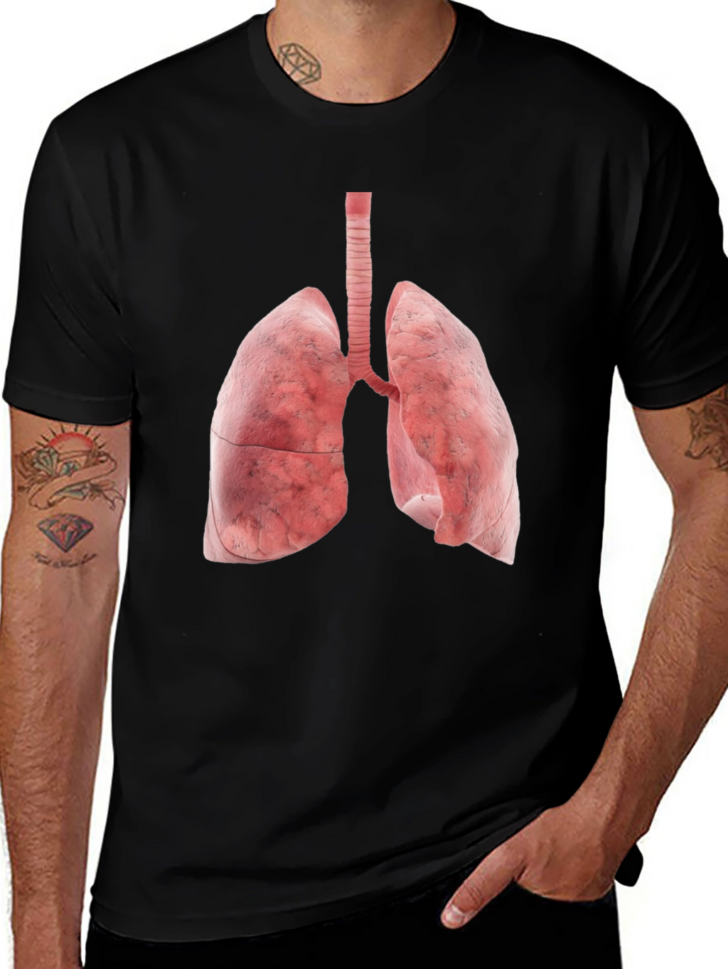 Human Lungs Graphic Tee - Anatomical Design