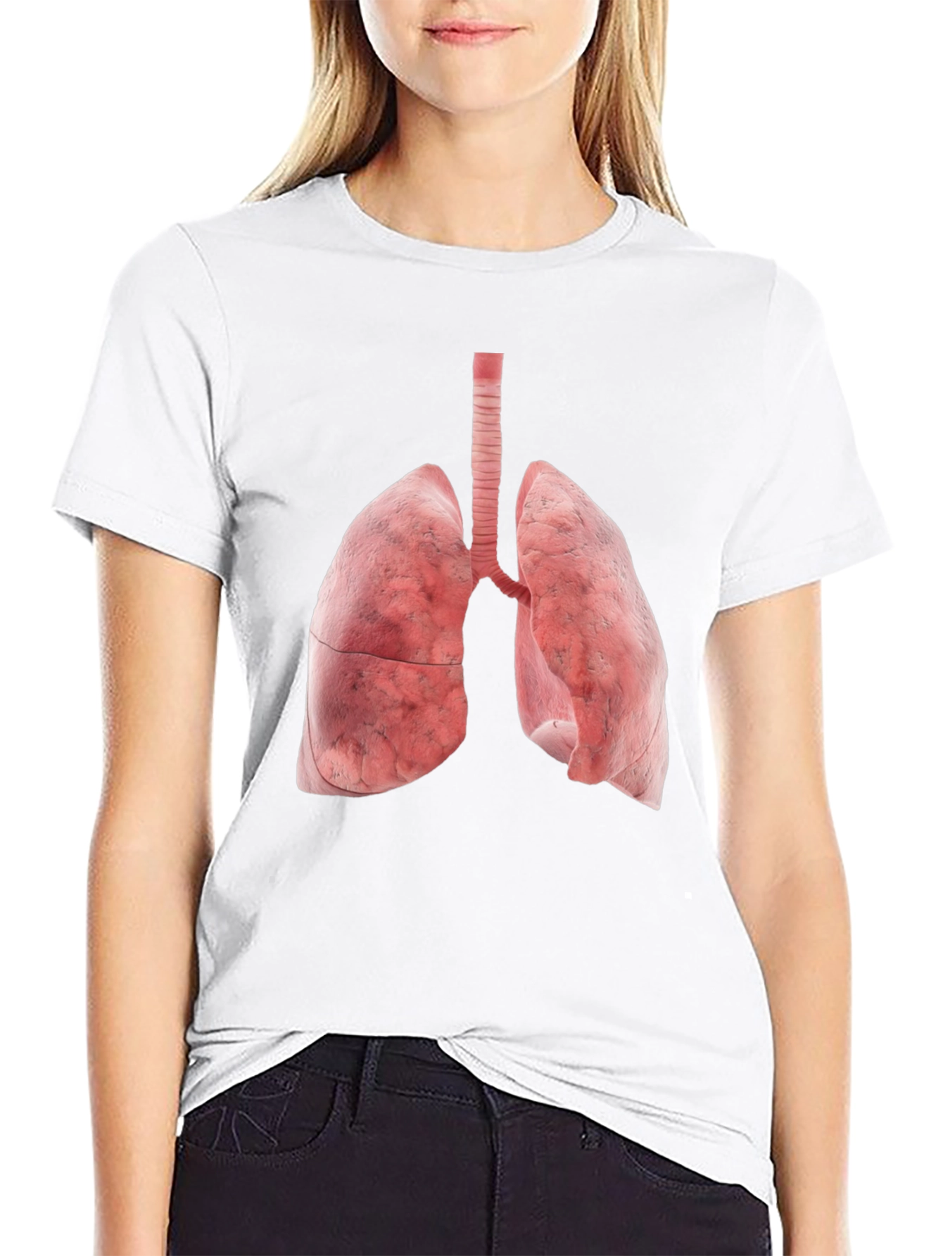 Human Lungs Graphic Tee - Anatomical Design