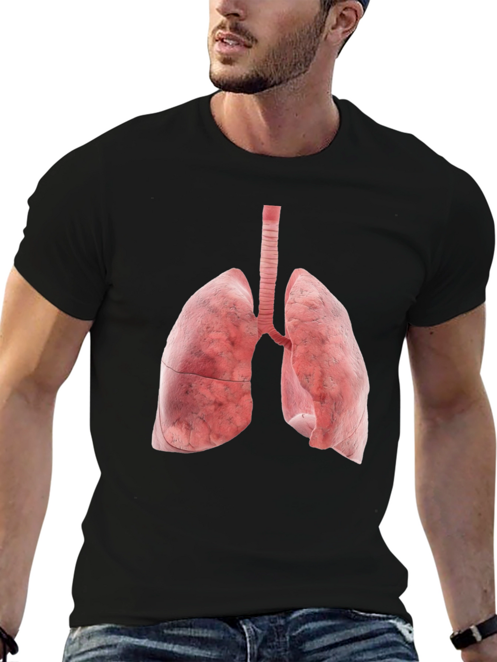 Human Lungs Graphic Tee - Anatomical Design