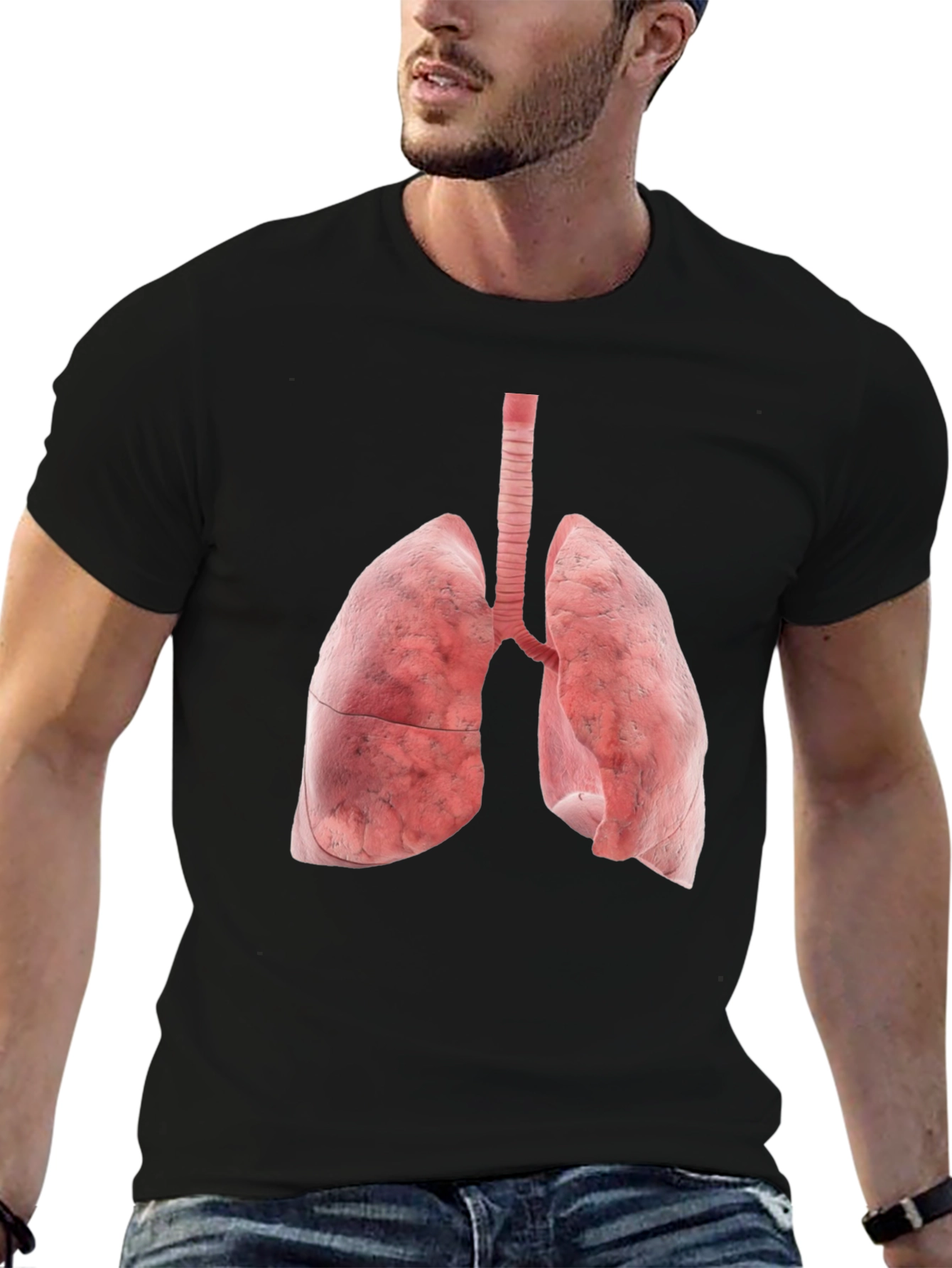 Human Lungs Graphic Tee - Anatomical Design