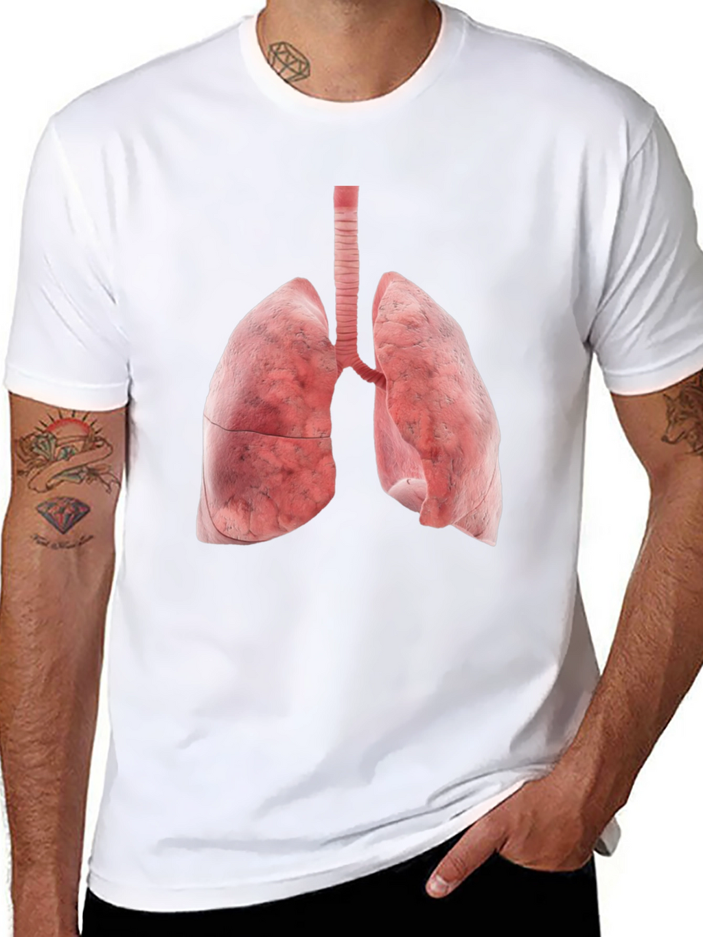 Human Lungs Graphic Tee - Anatomical Design
