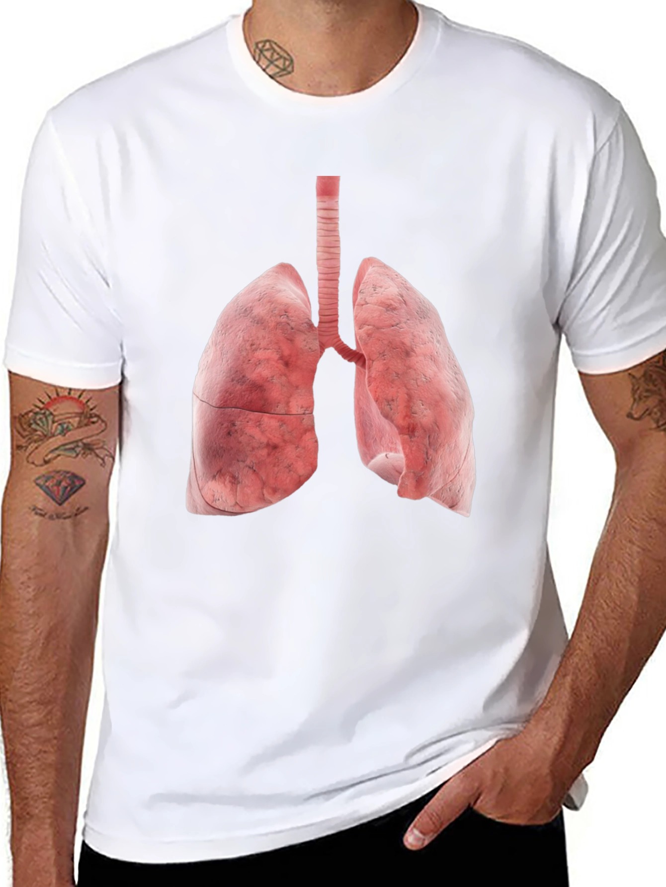 Human Lungs Graphic Tee - Anatomical Design