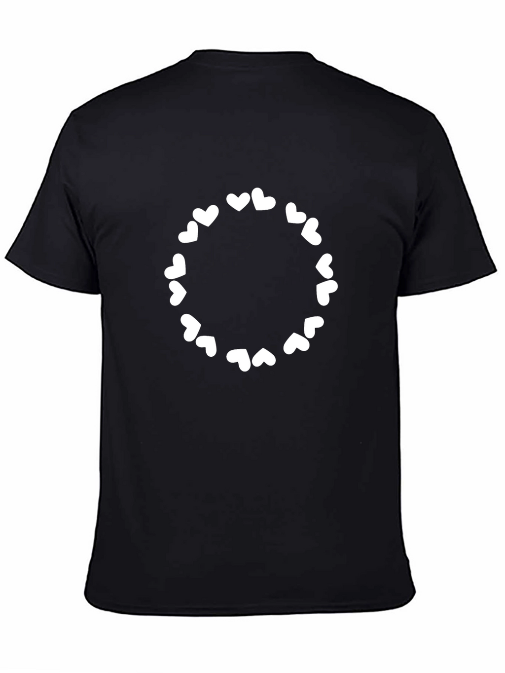 Heart Circle Graphic Tee - Black