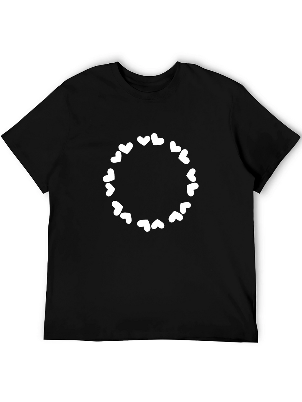 Heart Circle Graphic Tee - Black