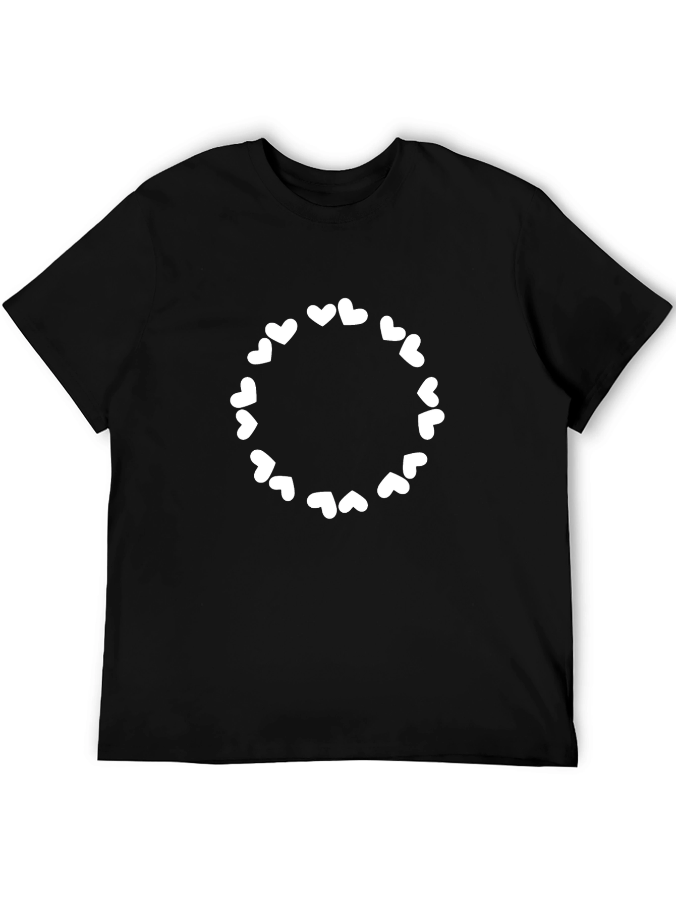 Heart Circle Graphic Tee - Black