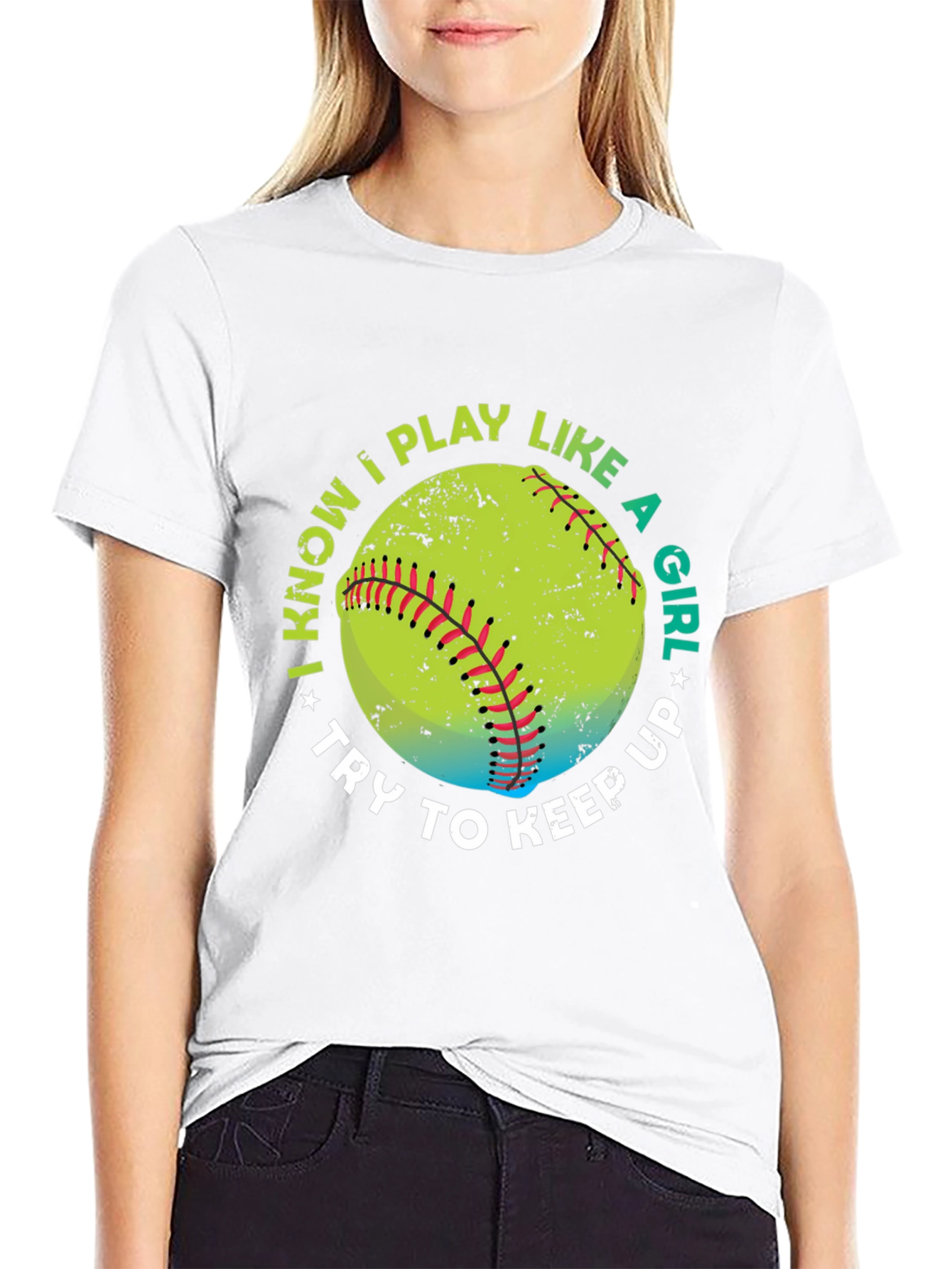 I Know I Play Like A Girl Softball T-Shirt