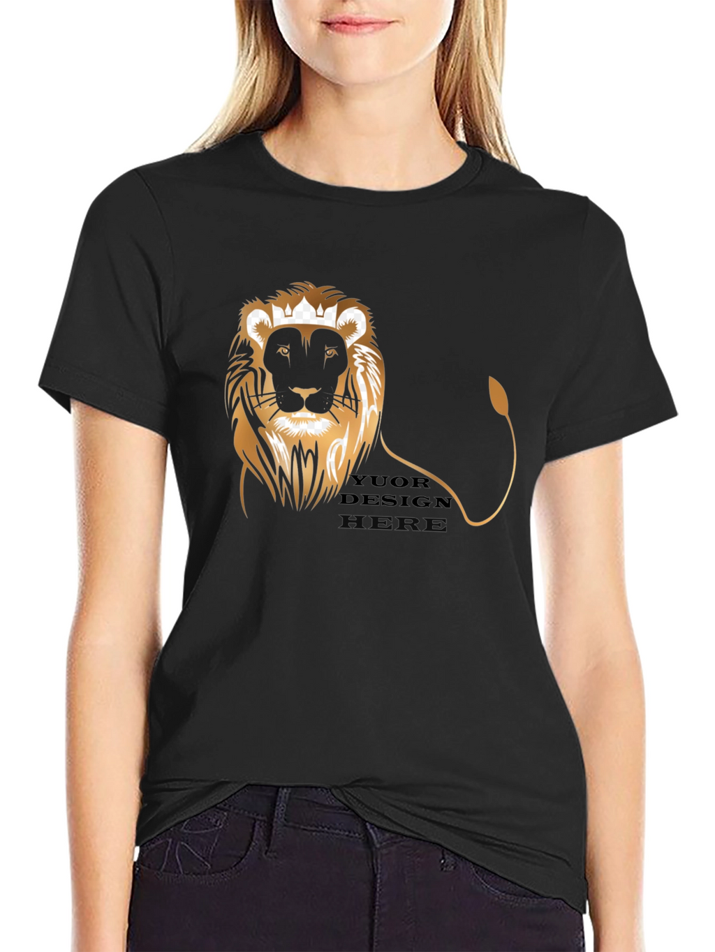 King Lion Black Graphic Tee